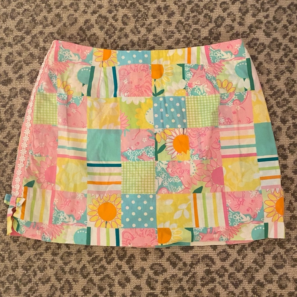Lilly Pulitzer VTG Patchwork Print Skort Size 2